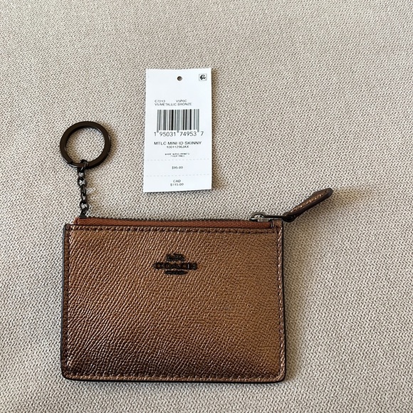NWT Coach Card Case Metallic Bronze - Picture 3 of 5